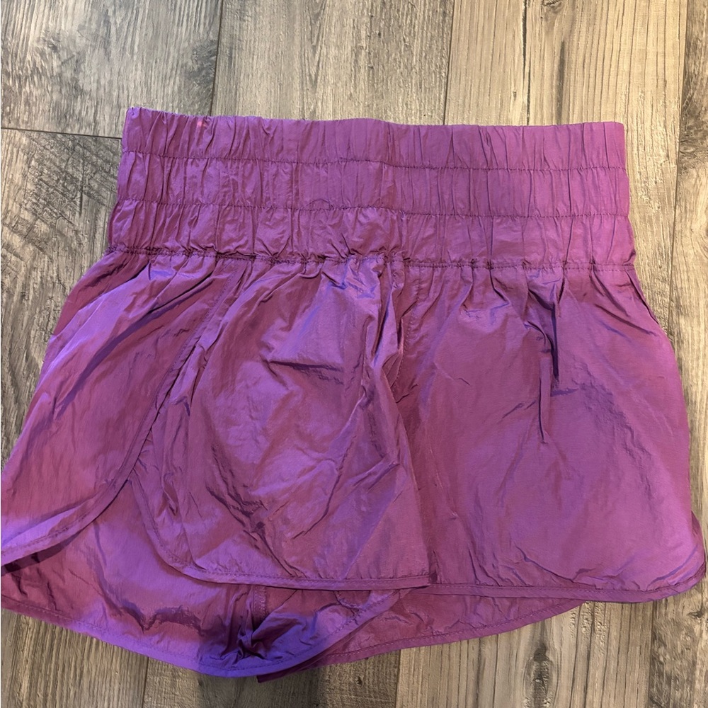 Free People Purple Athletic Shorts Lightweight Elastic Waistband
